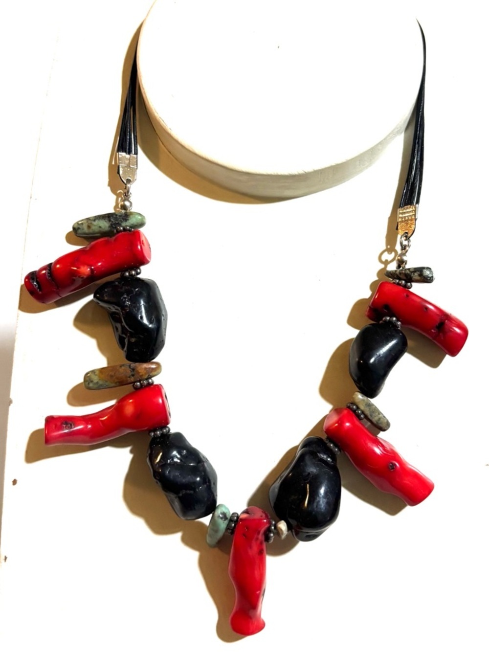 Bold Red & Black Coral Statement Necklace